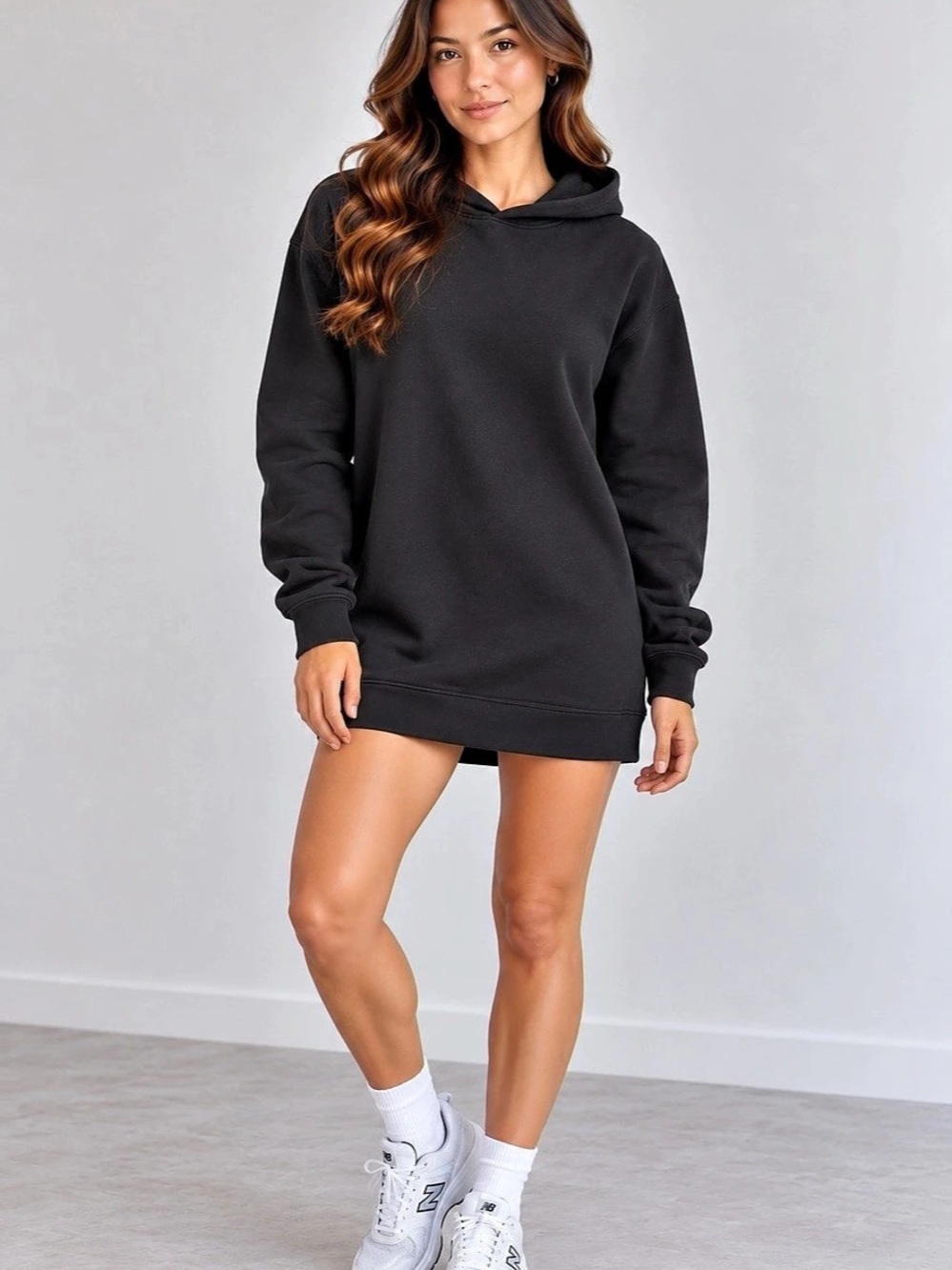 Aritzia The Group Babaton Black Pullover Hoodie Dress Medium